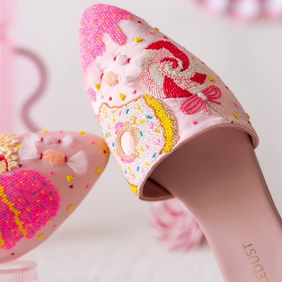 Needledust Pink Candy themed Beaded Flats - Picture 2 of 11